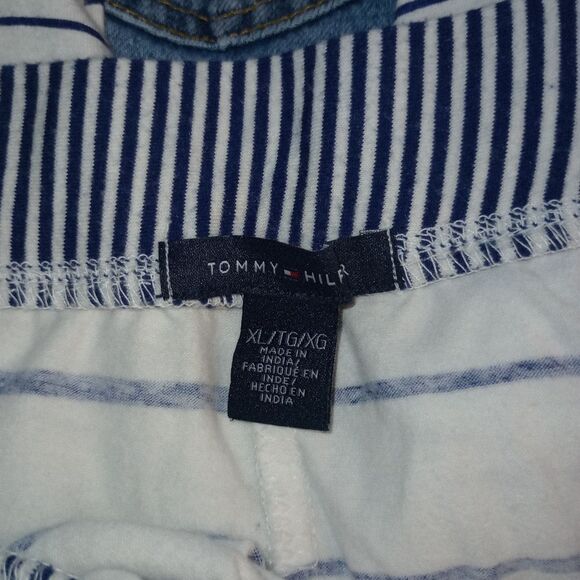 Tommy Hilfiger cream and navy blue striped pajama bottoms. Size XL - Picture 4 of 4